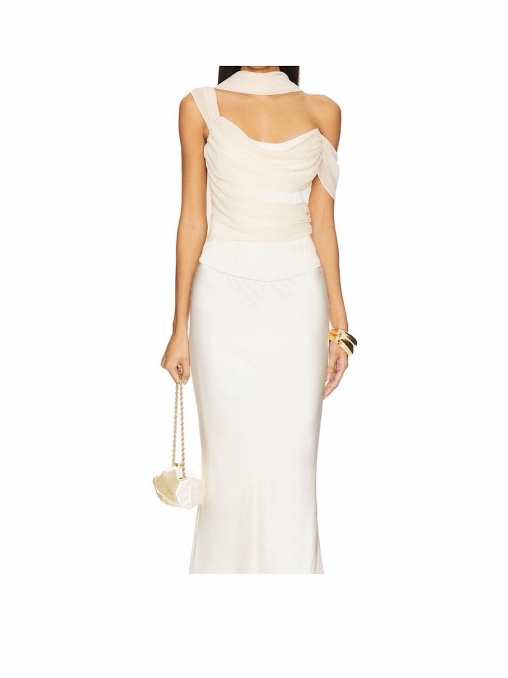 LPA Cream Draped scarf top - Picture 4 of 6